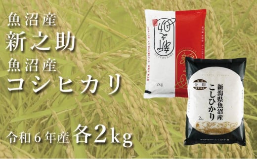 ＜令和6年産＞中魚沼産「新之助」2kg ＋ 魚沼産コシヒカリ「金印」2kg 食べ比べセット 979414 - 新潟県津南町