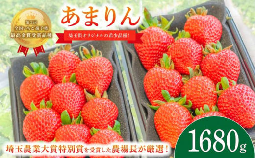 【予約受付】 いちご あまりん 1.68kg (280g×6P) ふるさと納税3.0 クラウドファンディング 苺 イチゴ ストロベリー 産地直送 ご当地 果物 くだもの フルーツ デザート 食品 冷蔵 げんき農場 埼玉県 羽生市