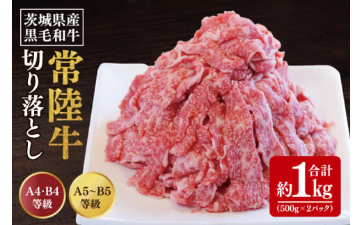 【数量限定】常陸牛切り落とし 約1㎏（500g×2p）【水戸市 牛肉 常陸牛 お肉 小分け 自家用におすすめ おいしい ブランド牛 ステーキ 数量 限定 スライス加工】（BG-20） 1518907 - 茨城県水戸市