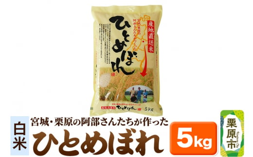 【白米】令和6年産 宮城・栗原の阿部さんたちが作ったひとめぼれ 5kg 1264800 - 宮城県栗原市