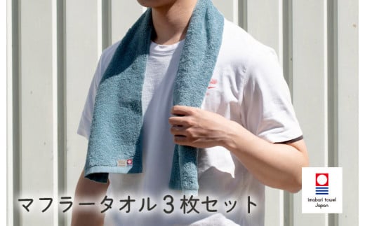 (今治タオルブランド認定品)今治ベーシックタオル マフラータオル 3枚セット(グリーン)【I002110TM3G】 1538988 - 愛媛県今治市