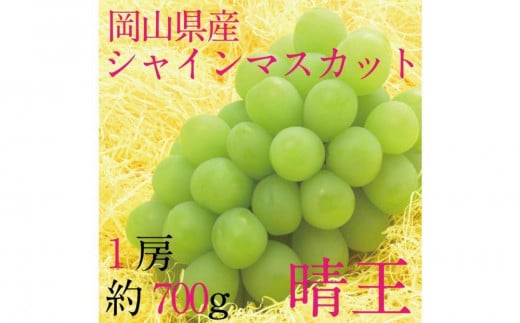 [HS]ぶどう 2025年 先行予約 9月・10月発送 シャイン マスカット 晴王 1房 約700g【ブドウ 葡萄  岡山県産 国産 フルーツ 果物 ギフト】 1519364 - 岡山県倉敷市