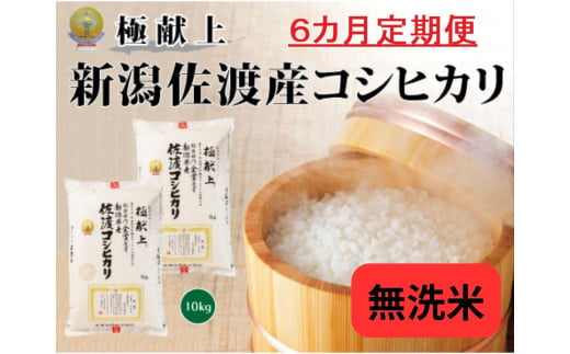 10kg無洗米【毎月定期便 6ヵ月】《食味鑑定士厳選》新潟県佐渡産コシヒカリ 1507338 - 新潟県新潟県庁