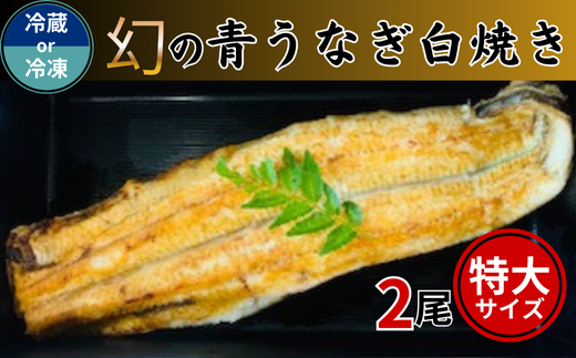 [選べる冷凍便・冷蔵便]幻の青うなぎ白焼き(特大サイズ)2尾