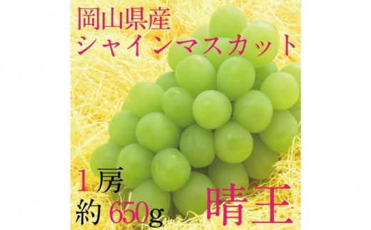 [HS]ぶどう 2025年 先行予約 9月・10月発送 シャイン マスカット 晴王 1房 約650g【ブドウ 葡萄  岡山県産 国産 フルーツ 果物 ギフト】 1519363 - 岡山県倉敷市