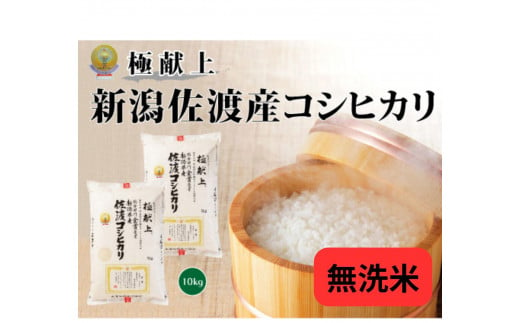 10kg無洗米《食味鑑定士厳選》新潟県佐渡産コシヒカリ新潟県佐渡産コシヒカリ5kg×2 1507331 - 新潟県新潟県庁