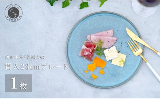 有田焼 貫入23cmプレート【梶原大敬 茂正工房】食器 うつわ 器 皿 青磁 食器 作家 A30-538