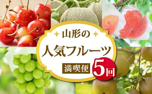 《2025年 先行予約》数量限定 山形の人気フルーツ満喫便 5回定期便 さくらんぼ 紅秀峰 メロン 桃 果物 フルーツ FSY-2047