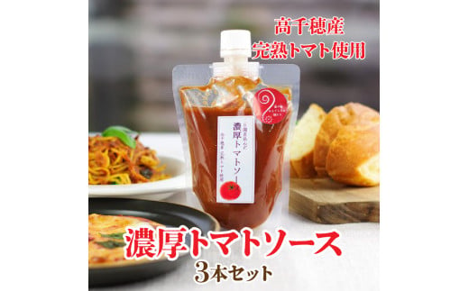 高千穂産完熟トマト使用 濃厚トマトソース3本セット_Tk050-009