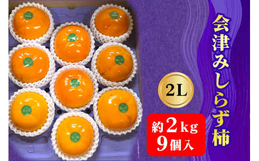 会津身しらず柿2L (9個入り) 約2kg 果樹園 壱心産｜会津若松 果物 フルーツ 柿 身知らず みしらず かき カキ 会津身不知柿 令和6年 2024年 旬 [0828] 1530505 - 福島県会津若松市