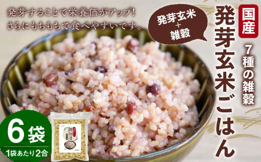 国産 7種の 雑穀 発芽玄米 ごはん 炊飯 セット 2合×6袋（約24食分） 洗わずにそのまま炊ける 雑穀 発芽 玄米 ごはん 雑穀米 米 こめ 無洗米 ご飯 1520472 - 大分県九重町