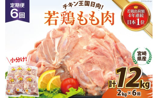 鶏肉 6回 定期便 宮崎県産 若鶏 もも 2kg [エム・ティ・シー 宮崎県 日向市 452061044] 小分け モモ もも肉 モモ肉 冷凍 肉 宮崎 1530085 - 宮崎県日向市