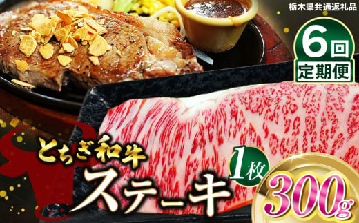 【定期便6回】とちぎ和牛ステーキ　300g×１枚 | 栃木県産 和牛すき焼き用 すき焼き 那須南 農協 高級 ご褒美 共通返礼品 ふるさと 納税 栃木県 那珂川町 送料無料 1532777 - 栃木県那珂川町