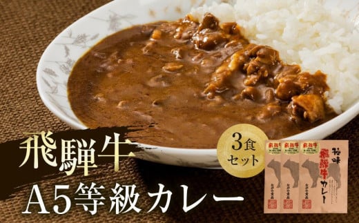 [年内発送が選べる]A5等級飛騨牛 カレー 3食セット | 肉 レトルト 人気 飛騨高山 発送時期が選べる ながせ食品 FH006VP