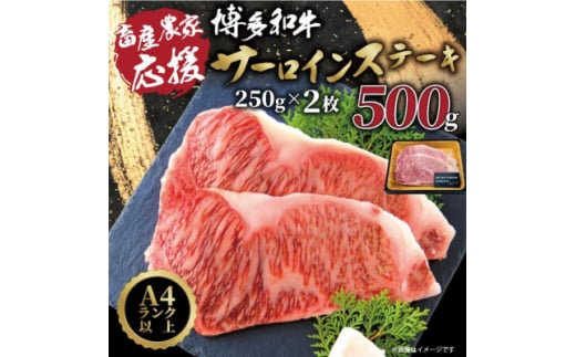 ＜A4～A5＞博多和牛サーロインステーキ＜厳選部位＞(250g×2枚)_ ステーキ サーロイン 肉 牛肉 国産牛 和牛 黒毛和牛 博多和牛 A4 A5 国産 産地直送 贈答 ギフト プレゼント プレミアム 冷凍 500g 【1168509】 1202873 - 福岡県大野城市