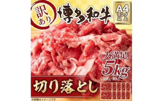 訳アリ！博多和牛 切り落とし 5kg ( 500g×10パック )【博多和牛 和牛 牛 肉 お肉 切り落とし 訳あり 贅沢 人気 食品 オススメ 送料無料 福岡県 筑前町 AR028】 946681 - 福岡県筑前町