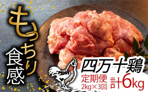 【定期便3回】銘柄鶏 四万十鶏 もも肉 計6kg（2kg×3ヶ月連続お届け) Sコース | 切身 カット 時短 小分け カット済み 鳥肉 とりにく 鶏もも 冷蔵 国産 ブランド 唐揚げ 煮物 鍋 チキン 南蛮 高知県 須崎市 TM21000 1523154 - 高知県須崎市