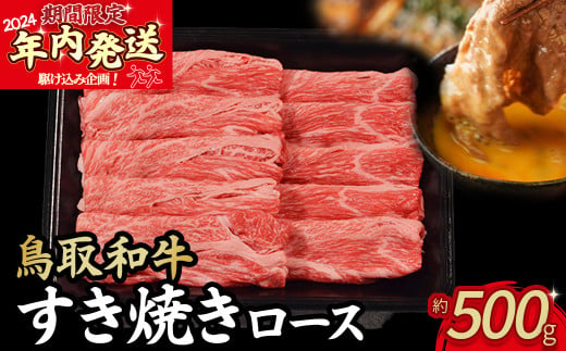 【2024年内発送限定企画】鳥取和牛 すき焼き ロース （500g） KR1711 すき焼き 肩ロース 切り落とし 牛肉 国産 和牛 黒毛和牛 肉 ブランド牛 国産牛 鳥取県 倉吉市 1523658 - 鳥取県倉吉市