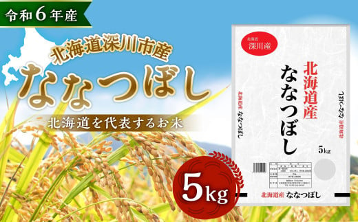 【令和6年産】深川産 ななつぼし 5kg（5kg×1袋） 国産 北海道産 米 お米 白米 ごはん 北海道 深川市 1500466 - 北海道深川市