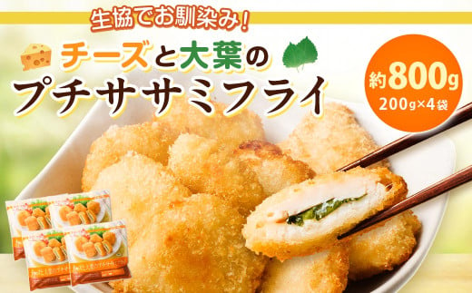 生協でお馴染み！チーズと大葉のプチササミフライ 200g×4袋 合計800g 国産 若鶏 フライ ささみ おかず おつまみ 冷凍 お弁当【2024年11月上旬より発送予定】 933407 - 熊本県水俣市