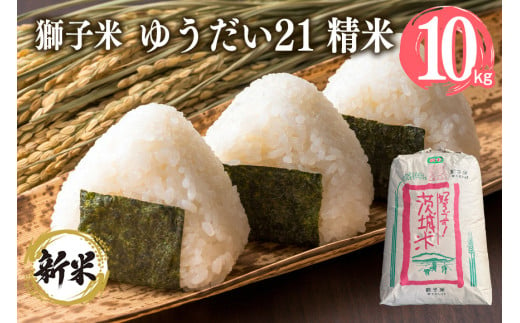 【令和6年産】獅子米 ゆうだい21 精米 10kg お米 白米 米 おこめ ブランド米 ゆうだい ユウダイ21 10キロ 国産 単一原料米 コメ こめ ご飯 銘柄米 茨城県産 茨城 産直 産地直送 農家直送 ごはん 家庭用 贈答用 お取り寄せ ギフト 茨城県 石岡市 (G431) 1079458 - 茨城県石岡市