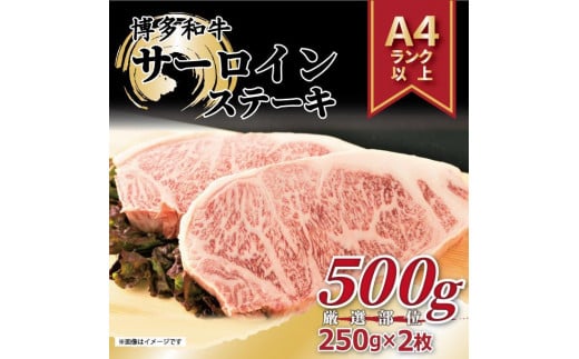 博多和牛 サーロインステーキセット 500g ( 250g×2枚 )【博多和牛 和牛 牛 肉 お肉 サーロイン ステーキ 贅沢 人気 食品 オススメ 送料無料 福岡県 筑前町 AR008】 946663 - 福岡県筑前町