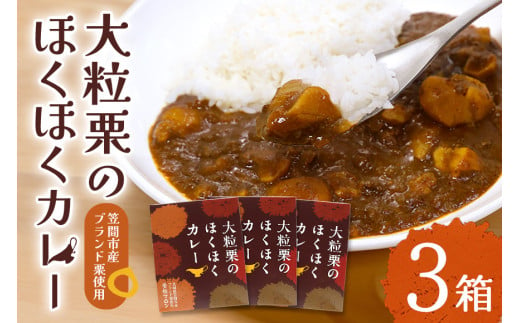 大粒栗のほくほくカレー　3箱 373878 - 茨城県笠間市