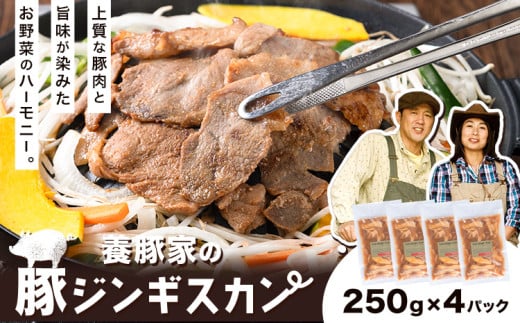 [0.65-305] 養豚家の豚ジンギスカンセット 250g×4Pセット豚肉 肉 厳選 国産 厳選 お取り寄せ グルメ おかず おすすめ スマイル ポーク 加工品 惣菜 簡単 冷凍 キャンプ BBQ