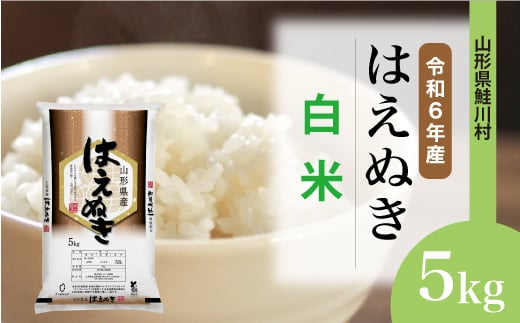 ＜令和6年産米＞ 鮭川村 はえぬき 【白米】 5kg （5kg×1袋）＜配送時期選べます＞ 1531083 - 山形県鮭川村