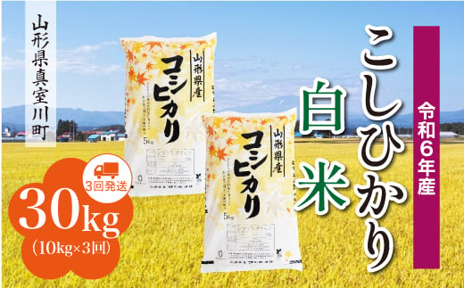 ＜配送時期が選べて便利な定期便＞ 令和6年産 真室川町 コシヒカリ  ［白米］ 30㎏ 定期便（10kg×3回お届け） 1538129 - 山形県真室川町