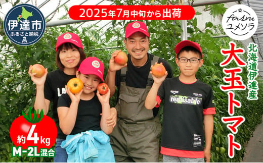 [№5525-0711]◆2025年7月から順次出荷◆ farmユメソラ 大玉 トマト 約4kg 1271615 - 北海道伊達市