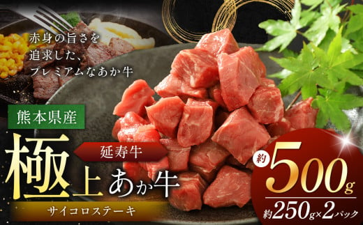 熊本県産 あか牛 「-延寿牛-」 サイコロ ステーキ 約500g | 肉 にく お肉 おにく 牛肉  熊本県 苓北町 1582733 - 熊本県苓北町