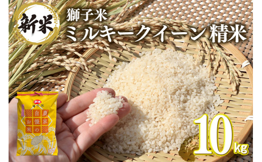 【令和6年産】獅子米 ミルキークイーン 精米 10kg 岡田ファーム お米 白米 米 おこめ ブランド米 ミルキー 10キロ 国産 単一原料米 コメ こめ ご飯 銘柄米 茨城県産 茨城 産直 産地直送 農家直送 ごはん 家庭用 贈答用 お取り寄せ ギフト 茨城県 石岡市 (G423) 1379730 - 茨城県石岡市