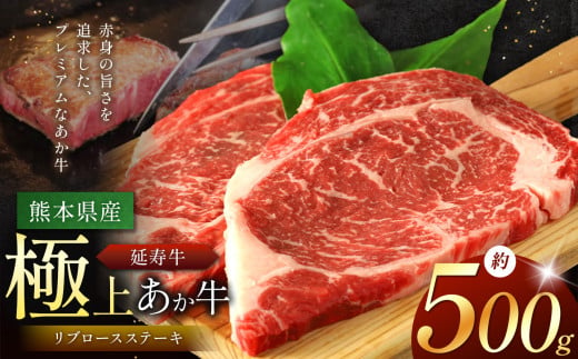 熊本県産 あか牛 「-延寿牛-」 リブロース ステーキ 約500g | 肉 にく お肉 おにく 牛肉  熊本県 苓北町 1582735 - 熊本県苓北町