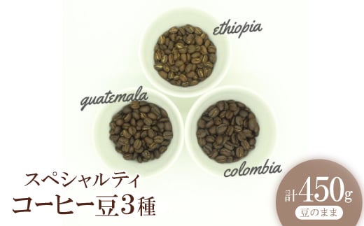 スペシャルティコーヒー コーヒー豆 3種類セット　合計450g(豆のまま)【1346183】