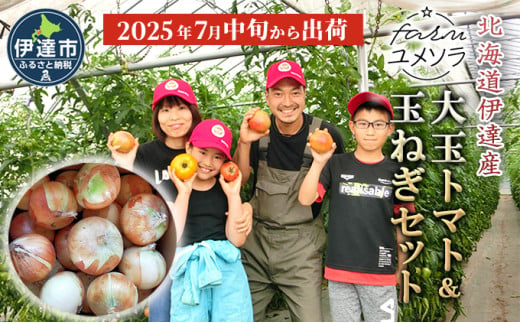 [№5525-0712]◆2025年7月から順次出荷◆ farmユメソラ 大玉トマト＆玉ねぎセット 約5kg 1271616 - 北海道伊達市