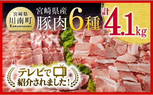 ヒルナンデスで紹介!※令和7年3月発送※宮崎県産豚肉6種 4.1kg [国産 宮崎県産 豚 ぶた 肉 ロース バラ とんかつ 焼肉]