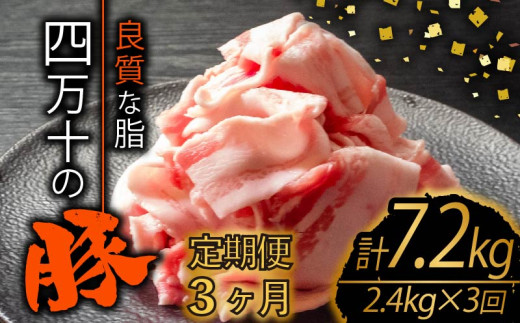 【定期便3回】四万十ポークスライス 計7.2kg（2.4kg×3ヶ月連続お届け) 2Kコース | 豚肉 豚バラ肉 小分け 小間切れ スライス 切り落とし 冷凍 真空パック 簡単調理 細切れ 大容量 肉 高知県 須崎市 TM39000 1532719 - 高知県須崎市