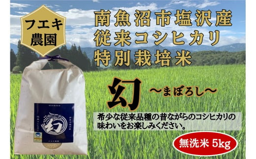 【新米】令和６年産　南魚沼塩沢産コシヒカリ　特別栽培米　無洗米５kg 1531748 - 新潟県南魚沼市