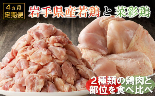 【4カ月定期便】菜彩鶏と岩手県産若鶏 食べ比べ定期便