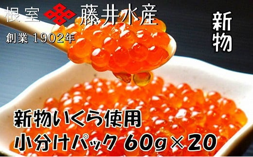 D-42055 【北海道根室産】＜鮭匠ふじい＞いくら醤油漬60g×20P