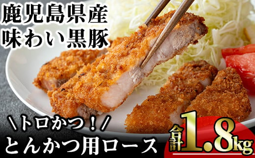 かごしま味わい黒豚 とんかつ用ロース【トロかつ】 (合計1.8kg) 鹿児島県産 豚肉 黒豚 【KNOT】 A560