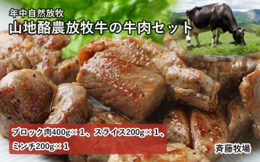 【南国斉藤牧場】山地酪農放牧牛の牛肉3種セット（計800ｇ） 1532649 - 高知県南国市