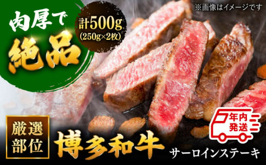 【年内発送対象】博多和牛 サーロイン ステーキ セット　500g[250g×2枚] ▼ 黒毛和牛 焼き肉 焼肉 高品質 お祝い 御祝 お礼  桂川町/株式会社 MEAT PLUS[ADAQ010] 290660 - 福岡県桂川町