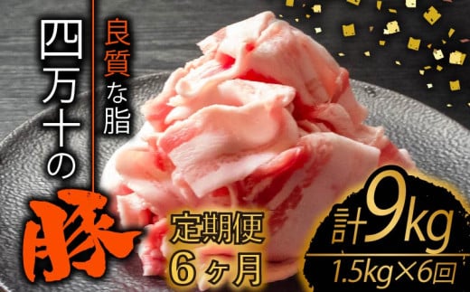 【定期便6回】四万十ポークスライス 計9kg（1.5kg×6ヶ月連続お届け) 2Iコース | 豚肉 豚バラ肉 小分け 小間切れ スライス 切り落とし 冷凍 真空パック 簡単調理 細切れ 大容量 肉 高知県 須崎市 TM37000 1532717 - 高知県須崎市