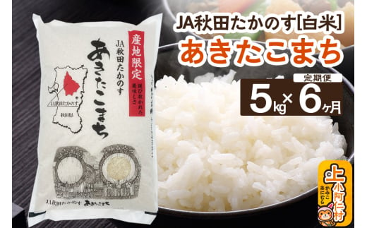 【定期便6ヶ月】JA秋田たかのす あきたこまち 5kg（精米）秋田県産 新米 1534241 - 秋田県上小阿仁村