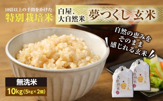 大自然米 夢つくし 玄米 計10kg 5kg×2袋 / 米 お米 国産 福岡県産 令和6年産 591728 - 福岡県香春町