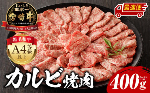 [発送期日が選べる!]宮崎牛 カルビ焼肉400g_M243-035-SKU