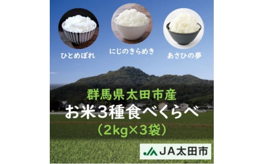 ＜令和6年産米＞群馬県太田市産　おいしいお米3種をお届け　食べくらべセット【1436549】 1074842 - 群馬県太田市