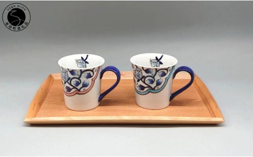 有田焼 惣太窯 マグペア 2個セット 藍彩牡丹【白峰堂】食器 器 うつわ マグカップ 手描き A30-544